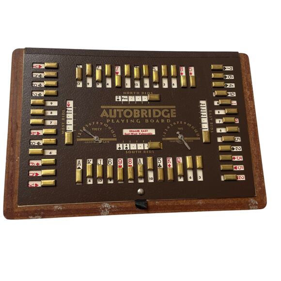 Vintage Bridge Card Game Board Autobridge Playing with Metal Sliders READ DSCPT - Picture 16 of 16